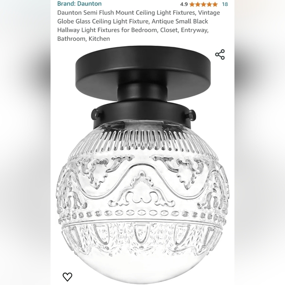 NIB DAUNTON glass globe ceiling light - Picture 1 of 6